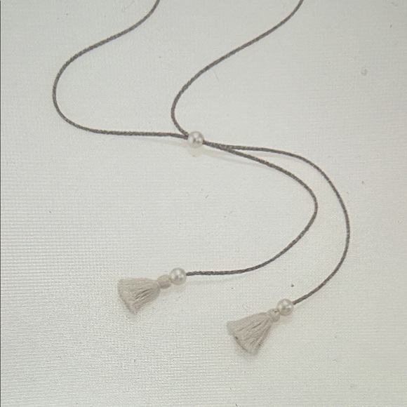 Chan Luu Pearl Necklace with Silver Tassels - Picture 5 of 10